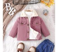 Baby Mädchen Cordjacke mit Klappendetail und Thermofutter für den Winter