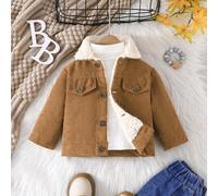 Baby Mädchen Jungen Cordjacke mit Klappendetail und Thermofutter für den Winter