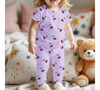 Baby Mädchen lässiger minimalistischer Schlafanzug-Set mit enganliegender Passform, Rundhalsausschnitt, Kurzarmshirt und Hose, geeignet für den Sommer