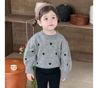 Baby Mädchen Rundhals Kontrast Herz Strickpullover Herbst,Winter Baby Mädchen Kleidung