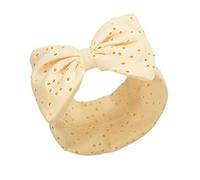 Baby Mädchen Stirnband Glitzerschleife perforiert Haarband Soft Touch Spanischer Stil Gelb Neugeborene - 12 Monate