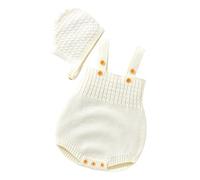 Baby Mädchen Strampler Herbst Neugeborene Säugling Baby Strick Strampler Baumwolle ärmellos Junge Mädchen Solid Sweater Kleidung Baby Body mit Hut Mädchen Sommerkleidung, weiß, 0-3 Monate