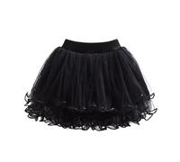 Baby Mädchen Tütü Rock Prinzessin Tüllrock Minirock Spitzen Kinder Rock Elastischer Mesh Rock Kurzer Pengpeng Rock Fotoprops Reifrock Ballettrock für Fotografie Geburtstag Party (Black, 5-6 Years)