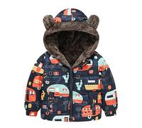 Baby Mantel Mädchen Jacke Jungen Winterjacke Langarm Winddicht Mantel Cartoon Aufdruck Jacken Kleinkind Mädchen Kapuzenpullover Kinderjacke Warm Hoodie Outfits
