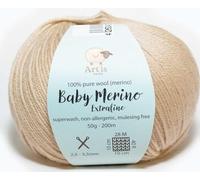 Baby Merino Extrafine Art'is Yarn 100% Wolle | Mulesing-frei & Superwash (50g / 200m) (15 beige)