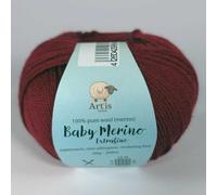 Baby Merino Extrafine Art'is Yarn 100% Wolle | Mulesing-frei & Superwash (50g / 200m) (16 bordeauxrot)