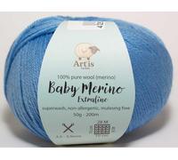 Baby Merino Extrafine Art'is Yarn 100% Wolle | Mulesing-frei & Superwash (50g / 200m) (164 mittelblau)