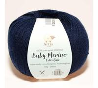 Baby Merino Extrafine Art'is Yarn 100% Wolle | Mulesing-frei & Superwash (50g / 200m) (200 nachtblau)
