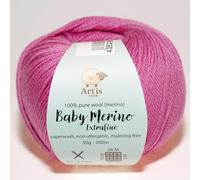 Baby Merino Extrafine Art'is Yarn 100% Wolle | Mulesing-frei & Superwash (50g / 200m) (331 dunkelrosa lila)