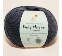 Baby Merino Extrafine Art'is Yarn 100% Wolle | Mulesing-frei & Superwash (50g / 200m) (70 graublau)