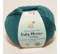 Baby Merino Extrafine Art'is Yarn 100% Wolle | Mulesing-frei & Superwash (50g / 200m) (71 blaugrün)
