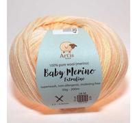 Baby Merino Extrafine Art'is Yarn 100% Wolle | Mulesing-frei & Superwash (50g / 200m) (830 lachs mit Farbverlauf)