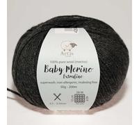 Baby Merino Extrafine Art'is Yarn 100% Wolle | Mulesing-frei & Superwash (50g / 200m) (901 dunkles melange-grau)