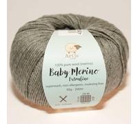 Baby Merino Extrafine Art'is Yarn 100% Wolle | Mulesing-frei & Superwash (50g / 200m) (902 helles melange-grau)