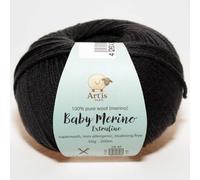 Baby Merino Extrafine Art'is Yarn 100% Wolle | Mulesing-frei & Superwash (50g / 200m) (93 anthrazitgrau)