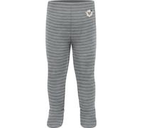 Baby Merino Hose Strampelhose mit Fuß Leggings mit Füßen Lange Unterhose Babyhose Thermounterhose aus 100% Bio-Merinowolle für Junge und Mädchen - Oeko-Tex Standard 100 Farbe Grau gestreift Größe 68