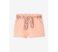 Baby Musselin-Shorts mit Blumengürtel aprikose Gr. 62 von vertbaudet