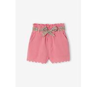 Baby Musselin-Shorts mit Blumengürtel bonbon rosa Gr. 92/98 von vertbaudet
