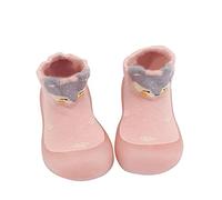 Baby Outdoor Cute First Toddler Baby Wanderer elastische Schuhe Socken Säugling innen Tiere Freizeitbaby-Schuhe Rutschfeste Gummistiefel (Pink, 22)
