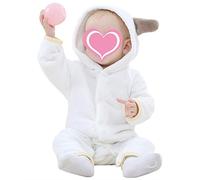Baby Overall Mit Kapuze Strampler, Odot Unisex Neugeborenes Winter Warme Onesie Jumpsuit Kleidungsset für Jungen Mädchen 0-24 Monate (100cm > 19-24m,Weiß)
