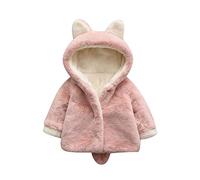 Baby Plüsch Hoodie Kapuze Jacke Mantel aus Kunstpelz Toddlers Fleece Oberteile mit Cartoon Katzen Ohren Kinder Jungen Mädchen Tops Verdicken Winter Winddicht Wattierte Warme Coat Outwear
