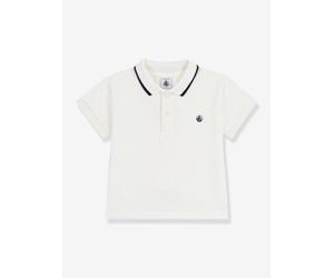 Baby Polohemd mit kurzen Ärmeln aus Baumwolle PETIT BATEAU weiß Gr. 80