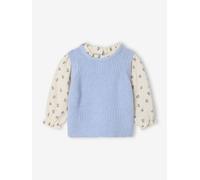 Baby Pullover mit 2-in-1-Effekt himmelblau Gr. 68 von vertbaudet