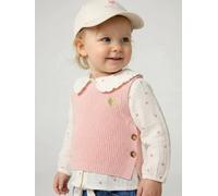 Baby Pullunder mit Herz-Stickerei, Knopfleiste seitlich pudrig rosa Gr. 80 von vertbaudet