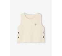 Baby Pullunder mit Herz-Stickerei, Knopfleiste seitlich wollweiß Gr. 74 von vertbaudet