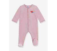 Baby Samt-Schlafanzug mit Füßen Herzen PETIT BATEAU rosa Gr. 74