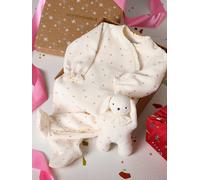 Baby Schlafanzug & Kuscheltier-Set aus Samt, Geschenkbox zur Geburt wollweiß Gr. 68 von vertbaudet