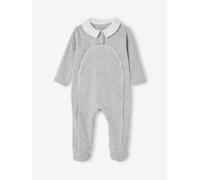 Baby Schlafanzug mit Bubikragen, Öffnung vorn, Bio-Baumwolle grau Gr. 62 von vertbaudet