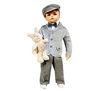 Baby Set 5-teilig Taufanzug grau festlicher Anzug für Jungen Hemd Hose Pullover Modell 4839-g (62)