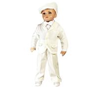 Baby Set 5-teilig Taufanzug ivory creme weiß festlicher Anzug für Jungen Hemd Hose Pullover Modell 4839-i (68)