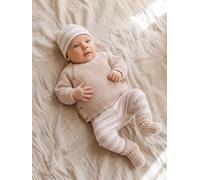 Baby-Set aus Body, Jacke, Leggings, Mütze & Socken, Erstausstattung beige Gr. 68 von Vertbaudet