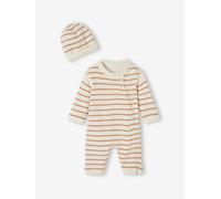 Baby-Set aus em Strick: Overall & Mütze braun Gr. 74 von vertbaudet