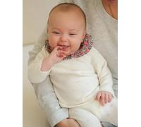 Baby-Set aus Strick: Jacke & Hose ENVIE DE FRAISE wollweiß Gr. 74