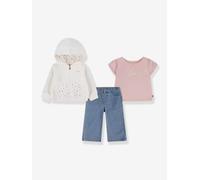 Baby-Set aus Sweatjacke, T-Shirt & Jeans Levi's Kids rosa Gr. 71 von Levis Kid's
