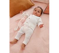 Vertbaudet Baby-Set: Jäckchen & Hose, Strick 62 wollweiß