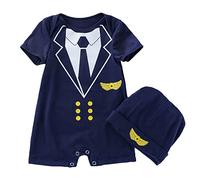 Baby Set Junge Strampler 50 Anzug Baby Baby Sommeranzug Piloten Kletteranzug Kurze Ärmel Mütze lässig zum Ausgehen für 0 bis 24 Jahre Overalls Für Baby-Mädchen Baby Mädchen Body