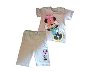 Baby Set kurzes Shirt mit Hose, Minnie Mouse "P Bow!", grau 68