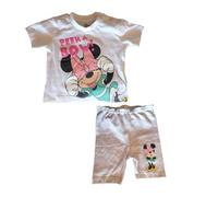 Baby Set kurzes Shirt mit Hose, Minnie Mouse "Peek a Bow!", weiß