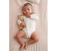 Baby-Set: Kurzoverall & Haarband wollweiß Gr. 62 von vertbaudet