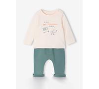 Baby-Set: Shirt & Sweathose pfauenblau Gr. 62 von Vertbaudet