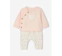 Baby-Set: Sweatshirt & Sweathose, Bio-Baumwolle rosa Gr. 80 von Vertbaudet
