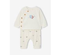 Baby-Set: Sweatshirt & Sweathose, Bio-Baumwolle wollweiß Gr. 68 von Vertbaudet