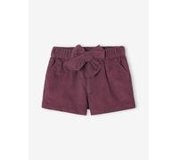 Baby Shorts aus Feincord mit Bindegürtel aubergine Gr. 80 von vertbaudet