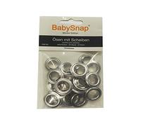 Baby Snap Heavy Duty Ösen mit Scheiben 14mm und 12mm (Silber, 12mm)