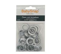 Baby Snap Heavy Duty Ösen mit Scheiben 14mm und 12mm (Silber, 14mm)