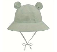 Baby Sonnenhut, Uv Hut Baby - Kinderhüte für draußen Fischerhut mit Cartoon Bärenohren und breiter Krempe für 0-6 Jahre Verstellbarer Kordelzug für Komfort und Stil bei Sommeraktivitäten (Green 48/s)